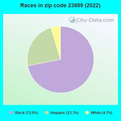 Races in zip code 23889 (2022)