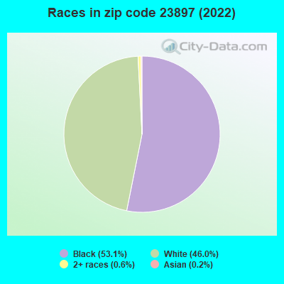 Races in zip code 23897 (2022)