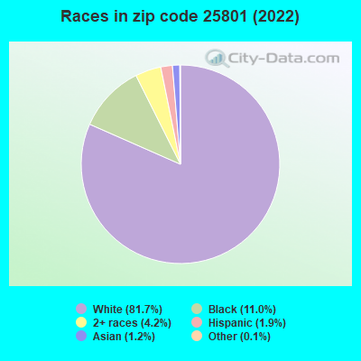 Races in zip code 25801 (2022)