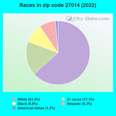 Races in zip code 27014 (2022)