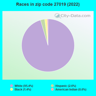 Races in zip code 27019 (2022)