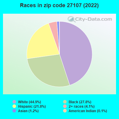 Races in zip code 27107 (2022)