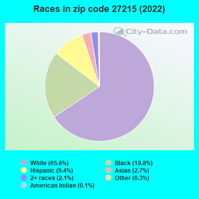 Races in zip code 27215 (2022)