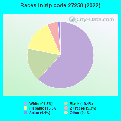 Races in zip code 27258 (2022)