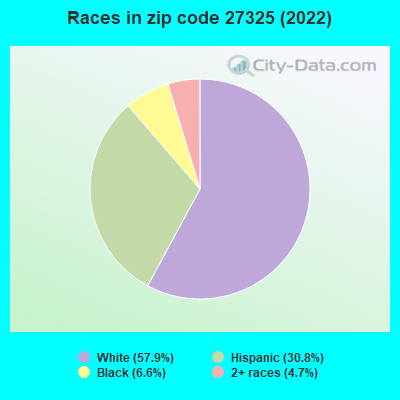 Races in zip code 27325 (2022)