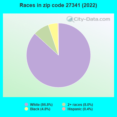 Races in zip code 27341 (2022)