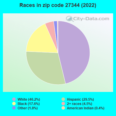Races in zip code 27344 (2022)