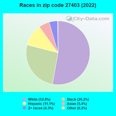 Races in zip code 27403 (2022)