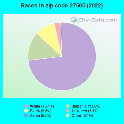 Races in zip code 27505 (2022)