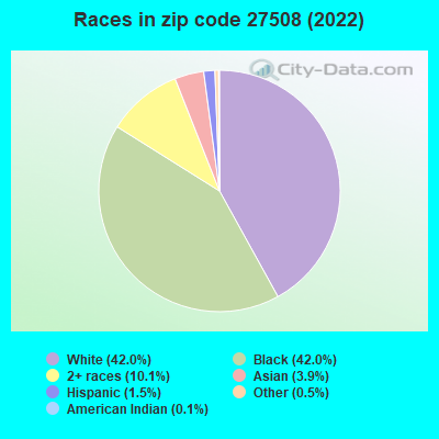 Races in zip code 27508 (2022)