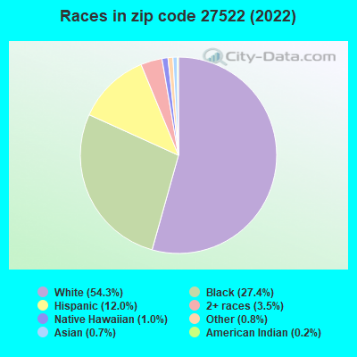 Races in zip code 27522 (2022)