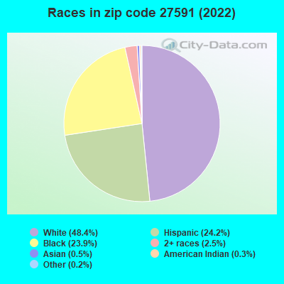 Races in zip code 27591 (2022)