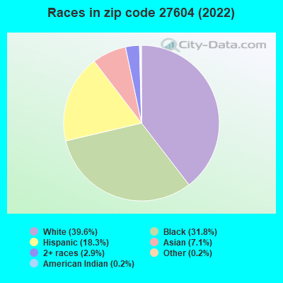 Races in zip code 27604 (2022)