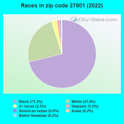 Races in zip code 27801 (2022)