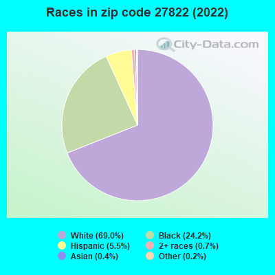 Races in zip code 27822 (2022)