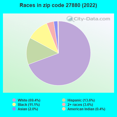 Races in zip code 27880 (2022)
