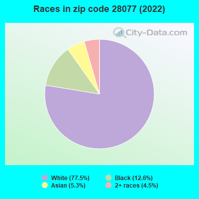Races in zip code 28077 (2022)