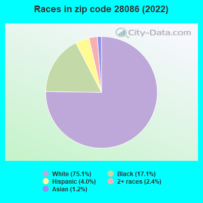 Races in zip code 28086 (2022)