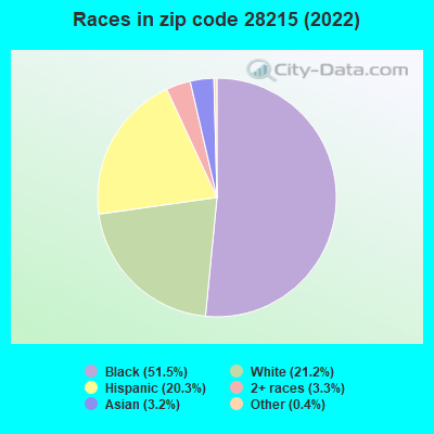 Races in zip code 28215 (2022)