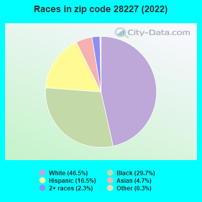 Races in zip code 28227 (2022)