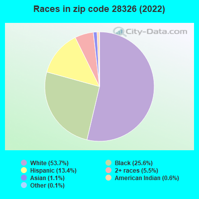 Races in zip code 28326 (2022)