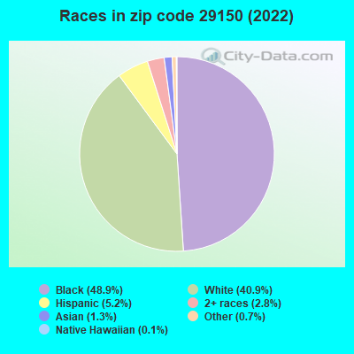 Races in zip code 29150 (2022)