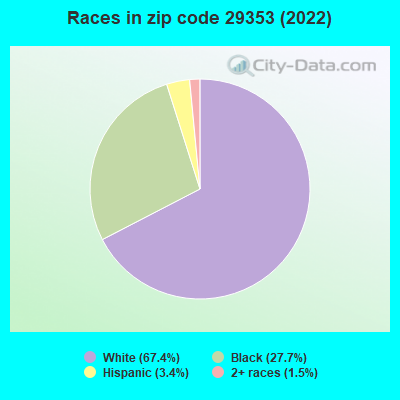 Races in zip code 29353 (2022)