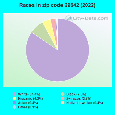 Races in zip code 29642 (2022)