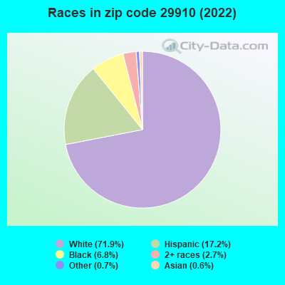 Races in zip code 29910 (2022)