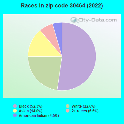 Races in zip code 30464 (2022)