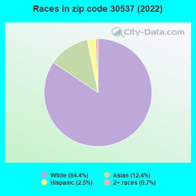 Races in zip code 30537 (2022)