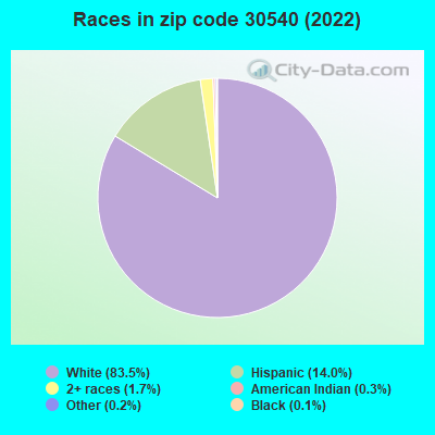 Races in zip code 30540 (2022)