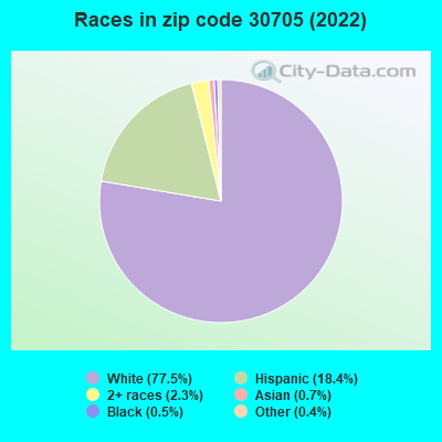 Races in zip code 30705 (2022)