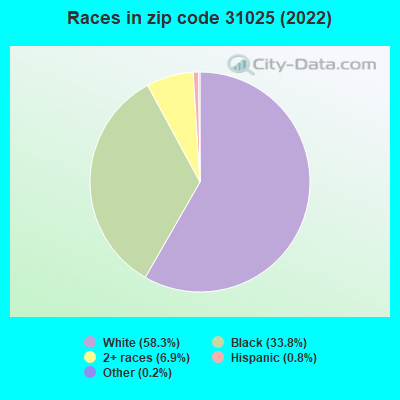 Races in zip code 31025 (2022)