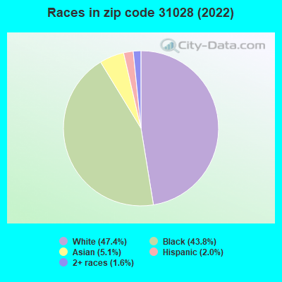Races in zip code 31028 (2022)