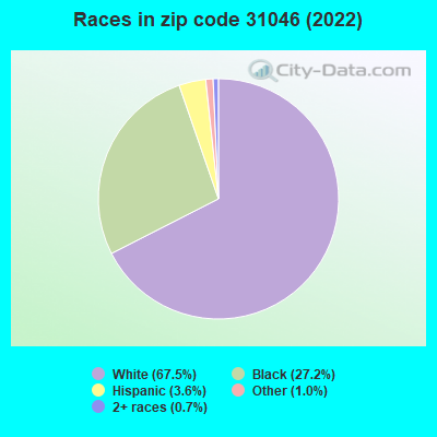 Races in zip code 31046 (2022)