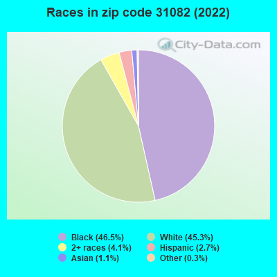 Races in zip code 31082 (2022)