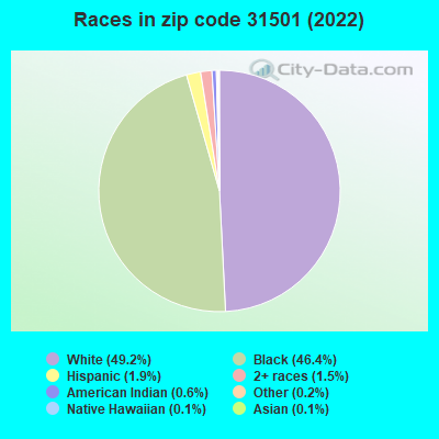 Races in zip code 31501 (2022)