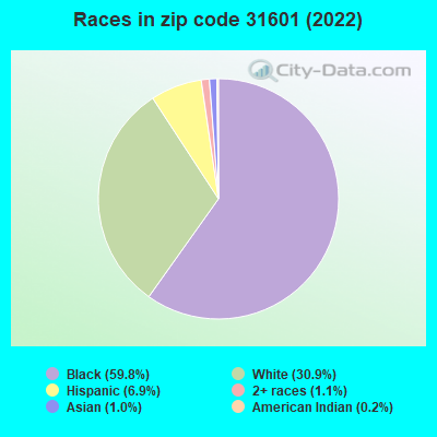 Races in zip code 31601 (2022)
