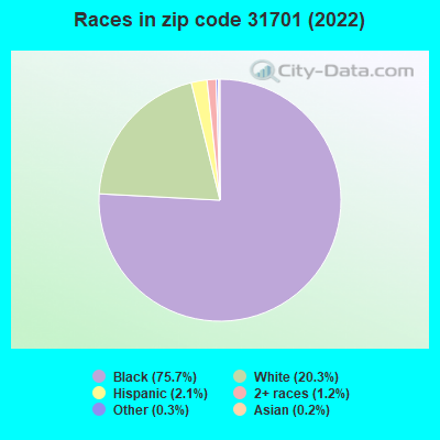 Races in zip code 31701 (2022)