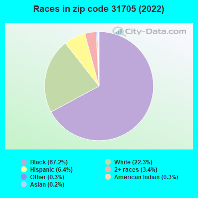 Races in zip code 31705 (2022)