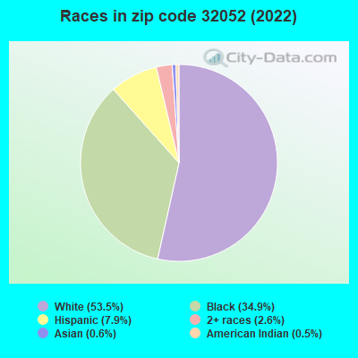 Races in zip code 32052 (2022)