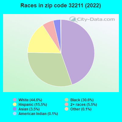 Races in zip code 32211 (2022)