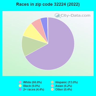 Races in zip code 32224 (2022)