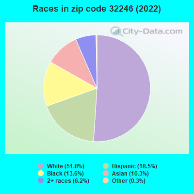Races in zip code 32246 (2022)
