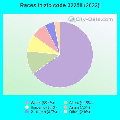 Races in zip code 32258 (2022)