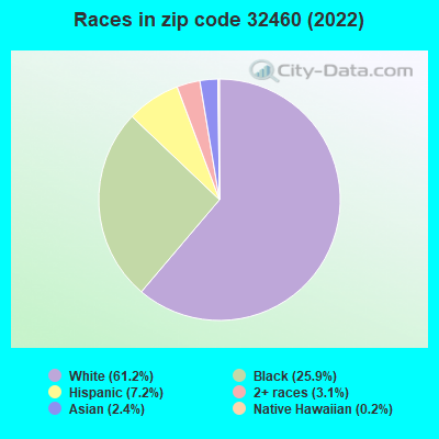 Races in zip code 32460 (2022)