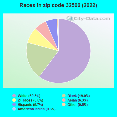Races in zip code 32506 (2022)