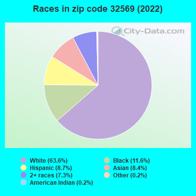Races in zip code 32569 (2022)