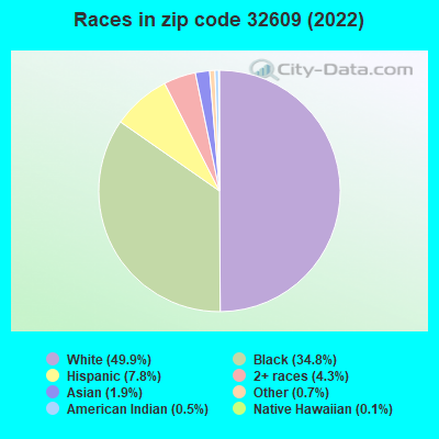 Races in zip code 32609 (2022)